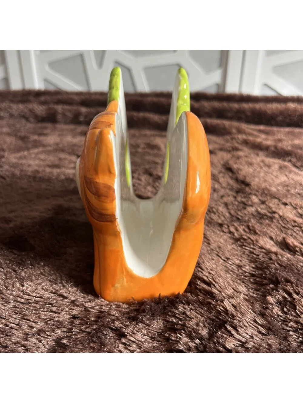 Boston Warehouse Purrmaid Ceramic Napkin Holder Orange Tabby Cat Mermaid 6x5